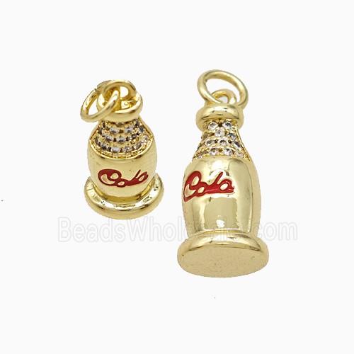 Enamel Copper Pendant, Gold Plated