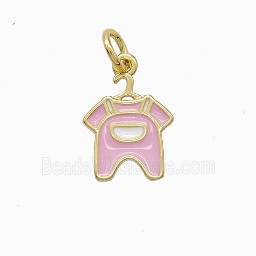 Enamel Copper Pendant, Gold Plated