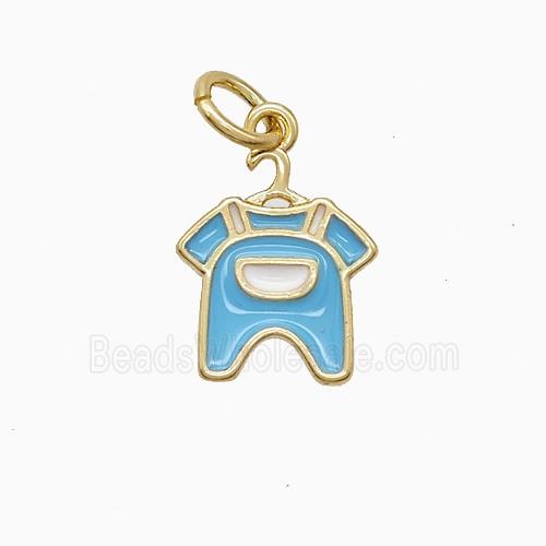 Enamel Copper Pendant, Gold Plated