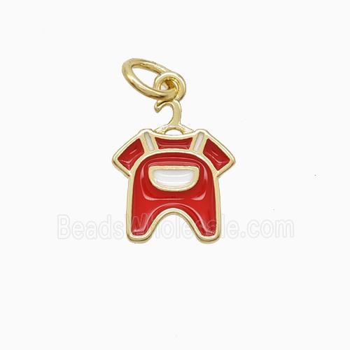 Enamel Copper Pendant, Gold Plated