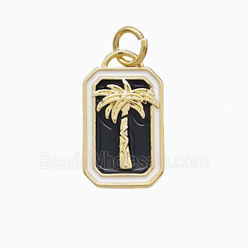 Enamel Copper Pendant, Gold Plated