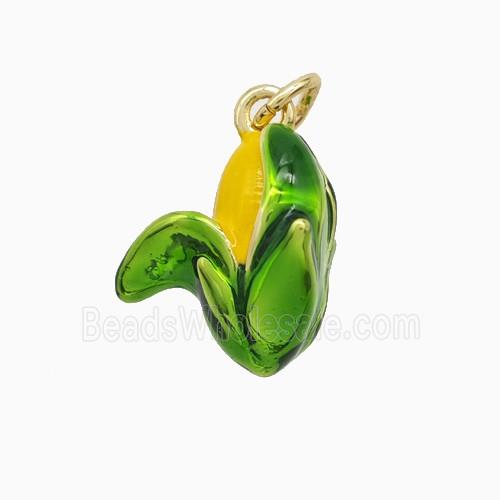 Enamel Copper Pendant, Gold Plated
