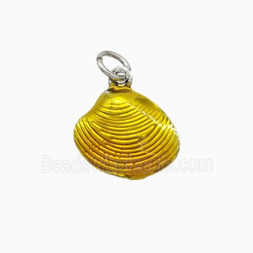 Enamel Copper Pendant, Gold Plated