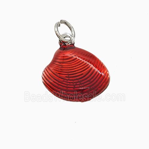 Enamel Copper Pendant, Gold Plated