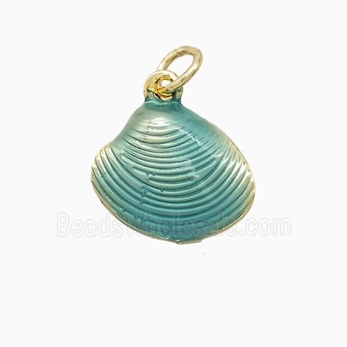 Enamel Copper Pendant, Gold Plated