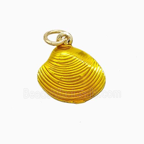 Enamel Copper Pendant, Gold Plated