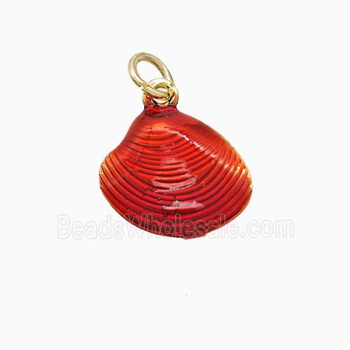 Enamel Copper Pendant, Gold Plated