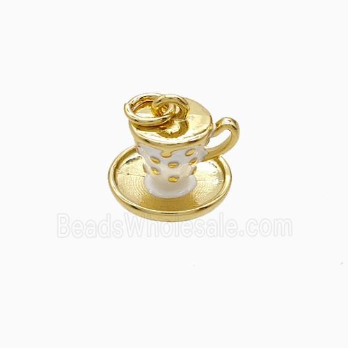 Enamel Copper Pendant, Gold Plated