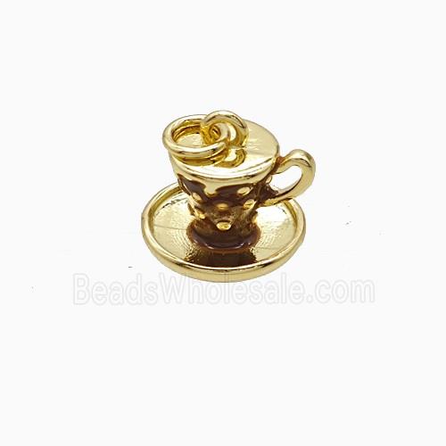Enamel Copper Pendant, Gold Plated