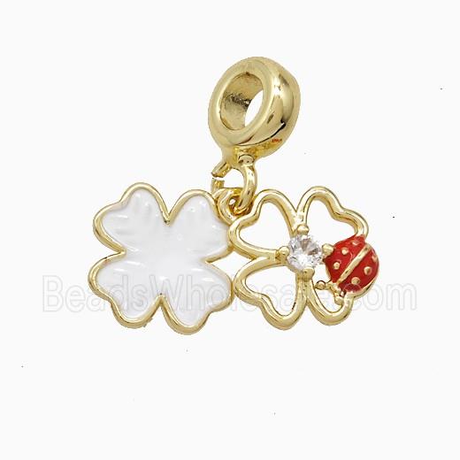 Enamel Copper Pendant, Gold Plated