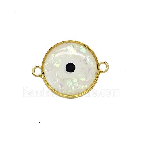 Copper Circle Connector Pave Resin Gold Plated
