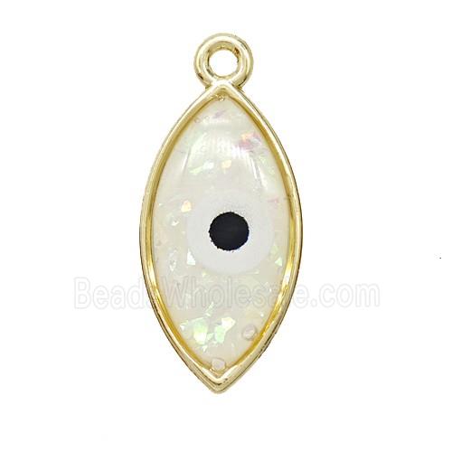 Copper Eye Pendant Pave Resin Gold Plated