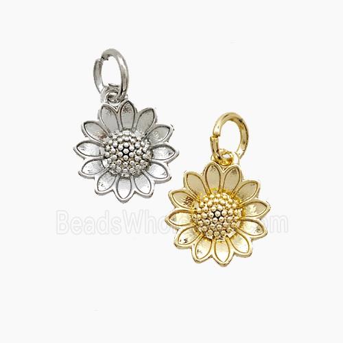 Copper Pendant Pave Zircon, Gold Plated