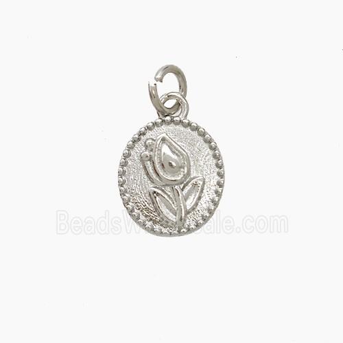 Copper Pendant Pave Zircon, Gold Plated