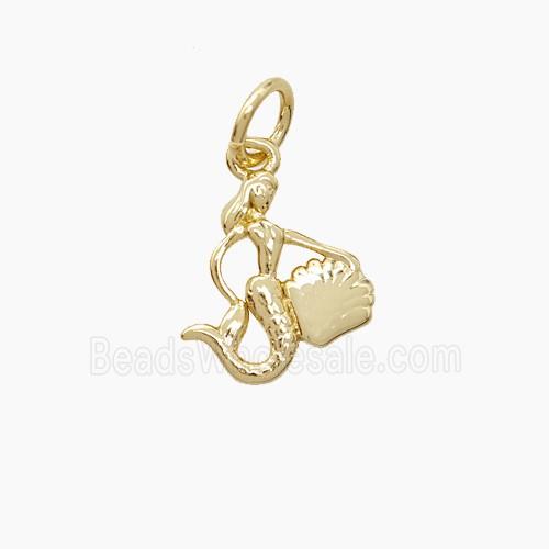 Copper Mermaid Pendant Gold Plated