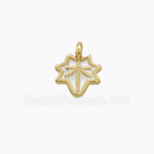 Enamel Copper Pendant, Gold Plated