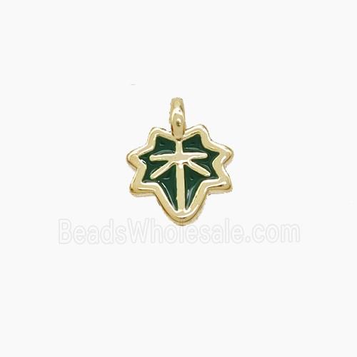 Enamel Copper Pendant, Gold Plated