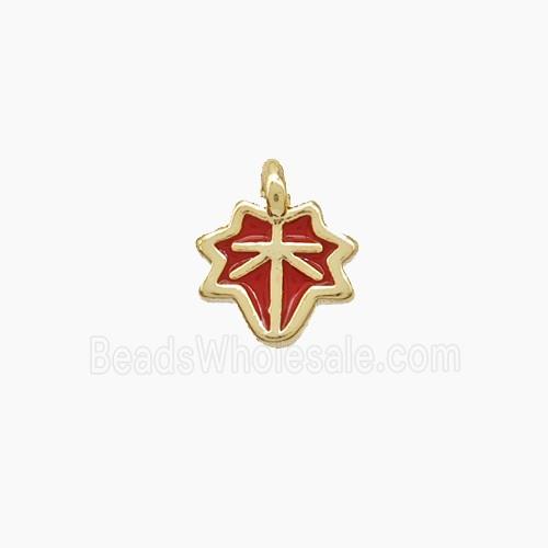 Enamel Copper Pendant, Gold Plated
