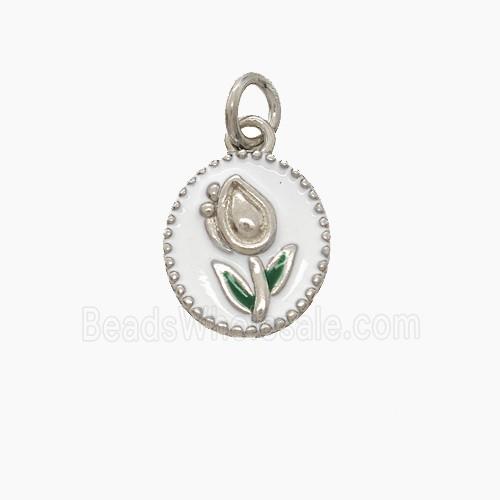 Enamel Copper Pendant, Gold Plated