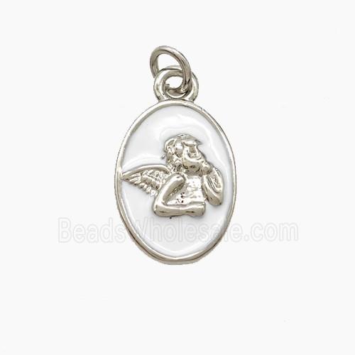Enamel Copper Pendant, Gold Plated