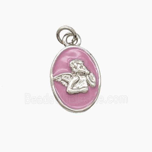 Enamel Copper Pendant, Gold Plated