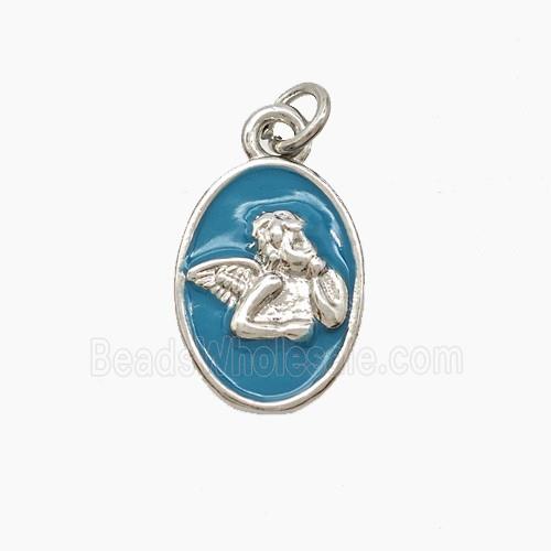 Enamel Copper Pendant, Gold Plated