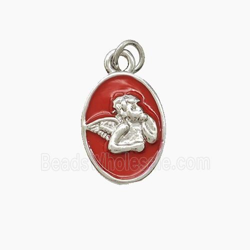 Enamel Copper Pendant, Gold Plated