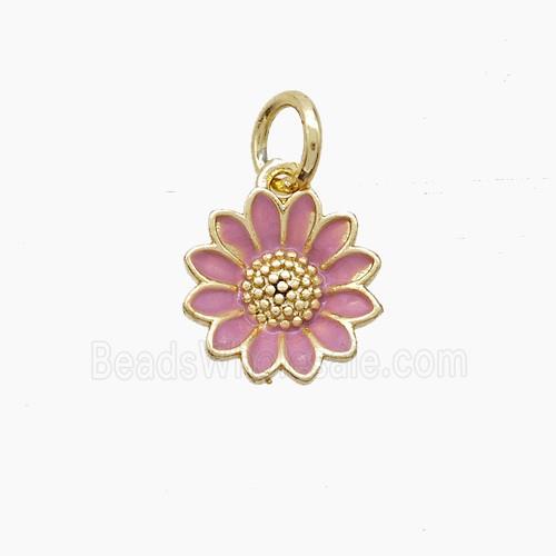 Enamel Copper Pendant, Gold Plated