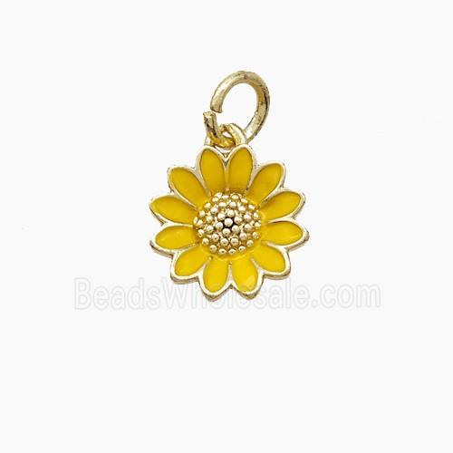 Enamel Copper Pendant, Gold Plated