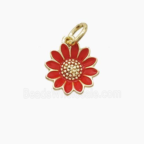 Enamel Copper Pendant, Gold Plated