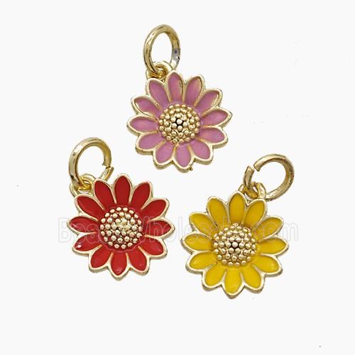 Enamel Copper Pendant, Gold Plated