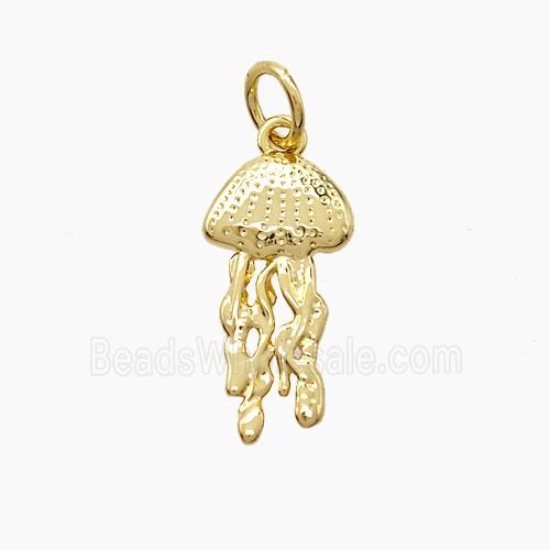 Copper Jellyfish Pendant Gold Plated