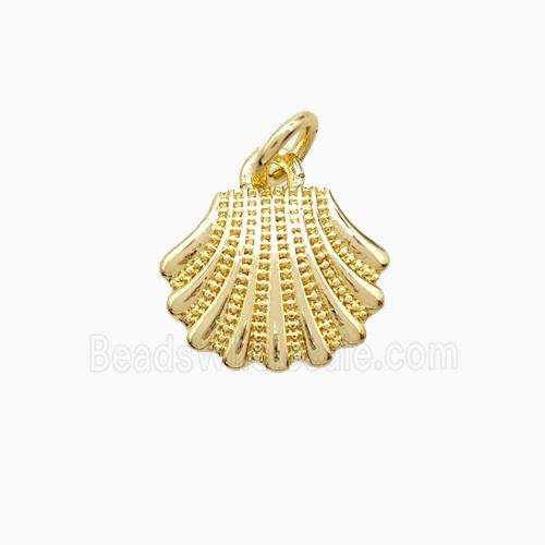 Copper Scallop Shell Pendant Gold Plated