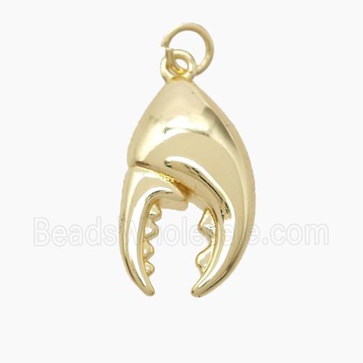 Crab Claw Charms Copper Pendant Gold Plated