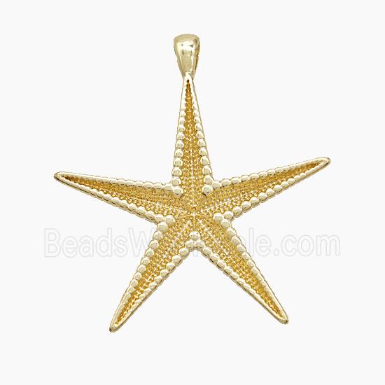 Copper Starfish Pendant Gold Plated