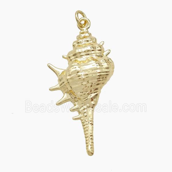 Copper Conch Shell Pendant Gold Plated