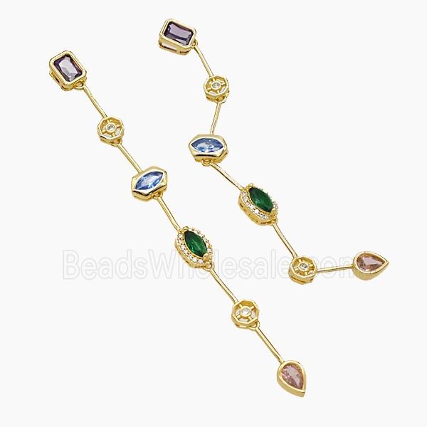 Copper Necklace Extender Chain Pave Zirconia Gold Plated