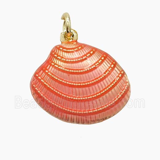 Enamel Copper Pendant, Gold Plated