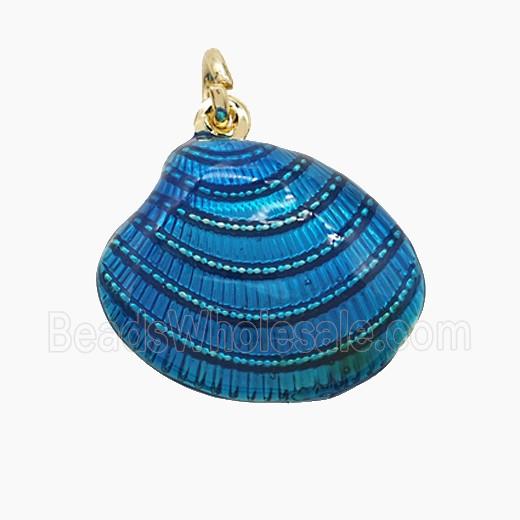 Enamel Copper Pendant, Gold Plated