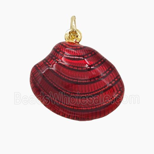 Enamel Copper Pendant, Gold Plated