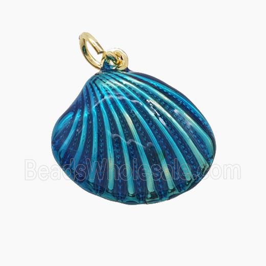 Enamel Copper Pendant, Gold Plated