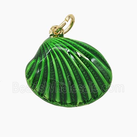 Enamel Copper Pendant, Gold Plated
