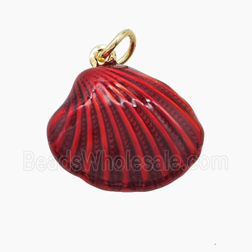 Enamel Copper Pendant, Gold Plated