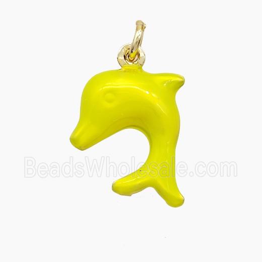 Enamel Copper Pendant, Gold Plated