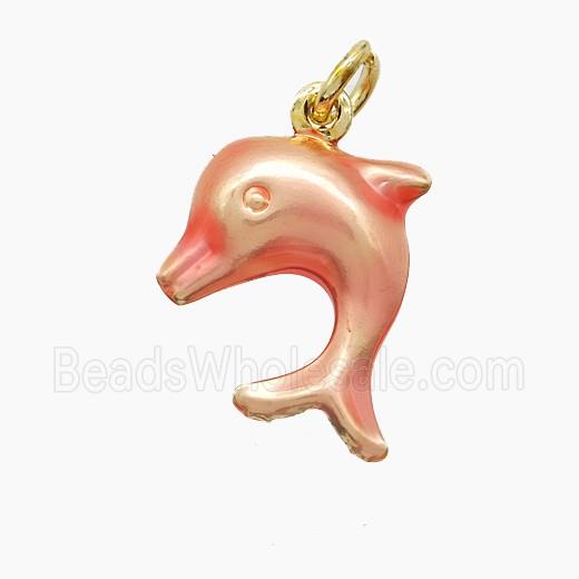 Enamel Copper Pendant, Gold Plated