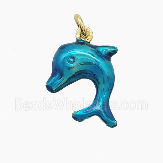 Enamel Copper Pendant, Gold Plated