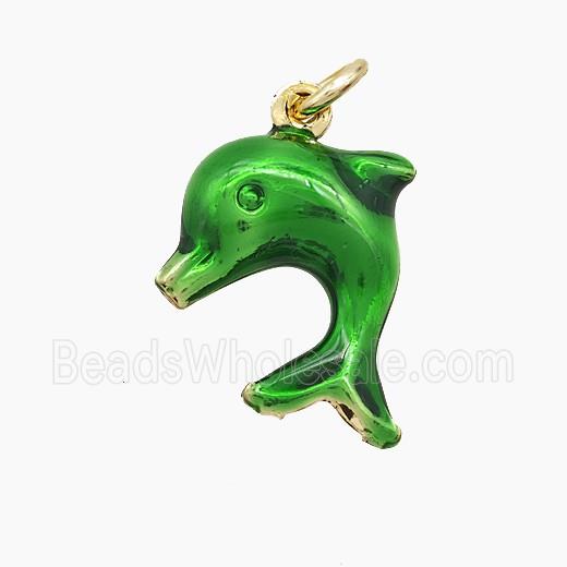 Enamel Copper Pendant, Gold Plated