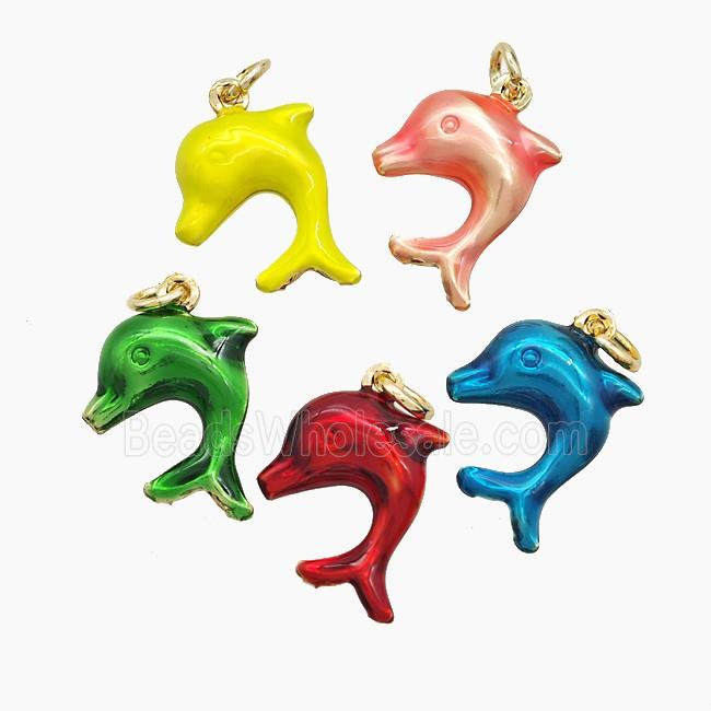 Enamel Copper Pendant, Gold Plated