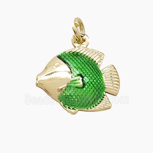 Enamel Copper Pendant, Gold Plated