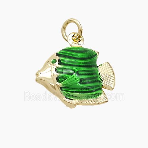 Enamel Copper Pendant, Gold Plated